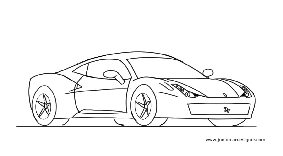 1184x653 ferrari drawing image drawing skill - Ferrari Car Drawing