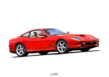 375x265 line of the ferrari maranello car in red drawing - Ferrari Car Drawing