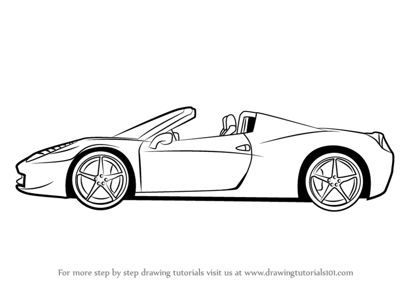 800x565 learn how to draw a ferrari - Ferrari Car Drawing