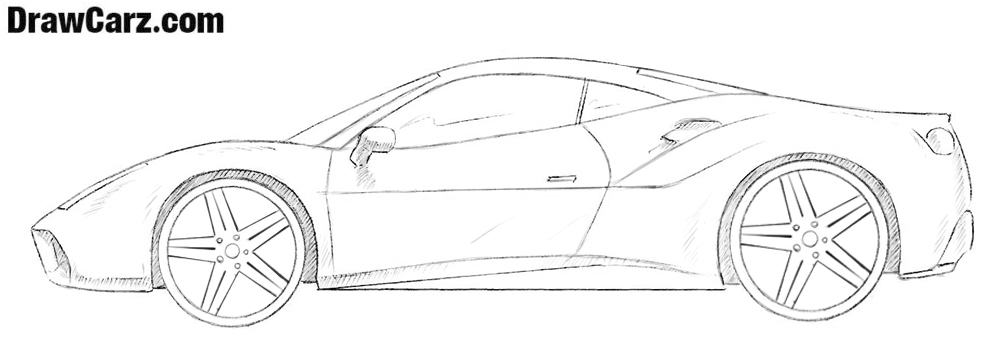 1000x352 how to draw a ferrari drawcarz - Ferrari Drawing