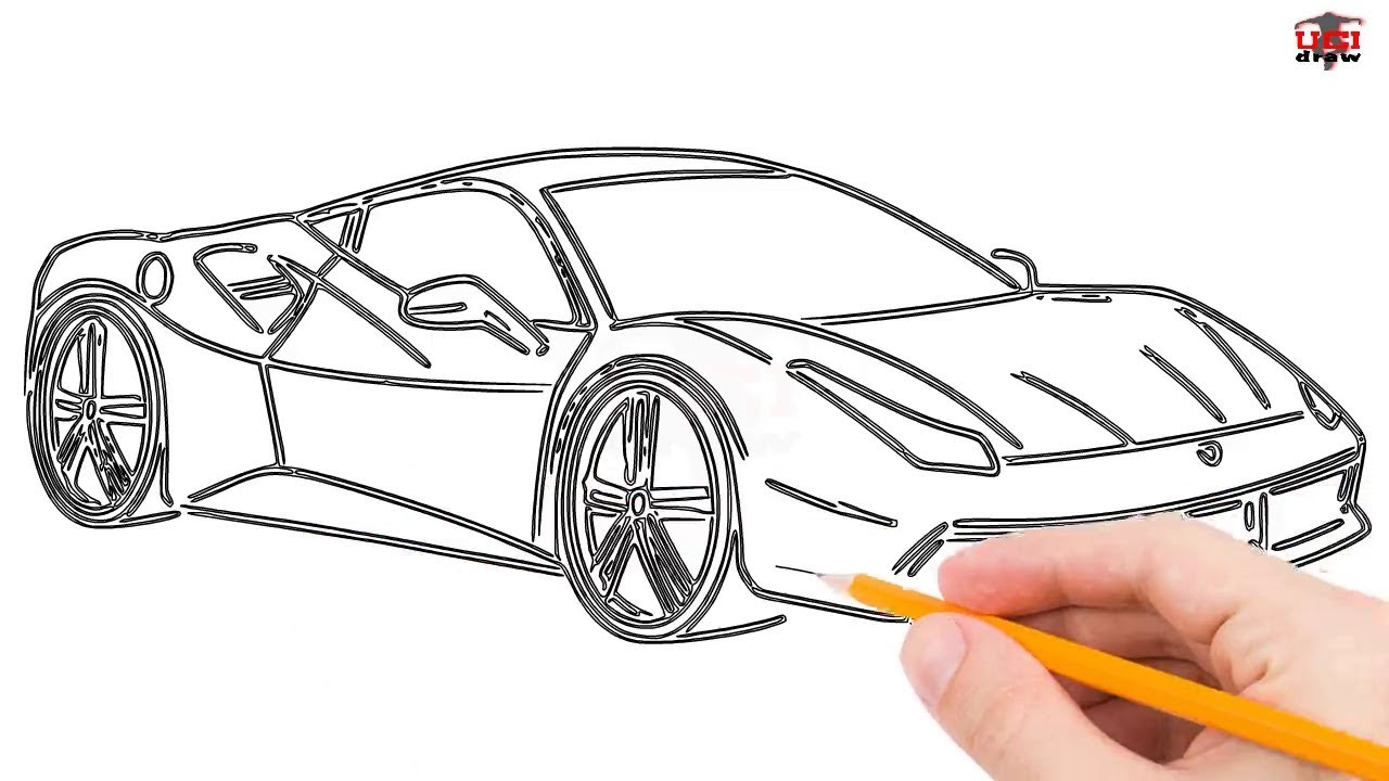 1280x720 how to draw a ferrari step - Ferrari Drawing