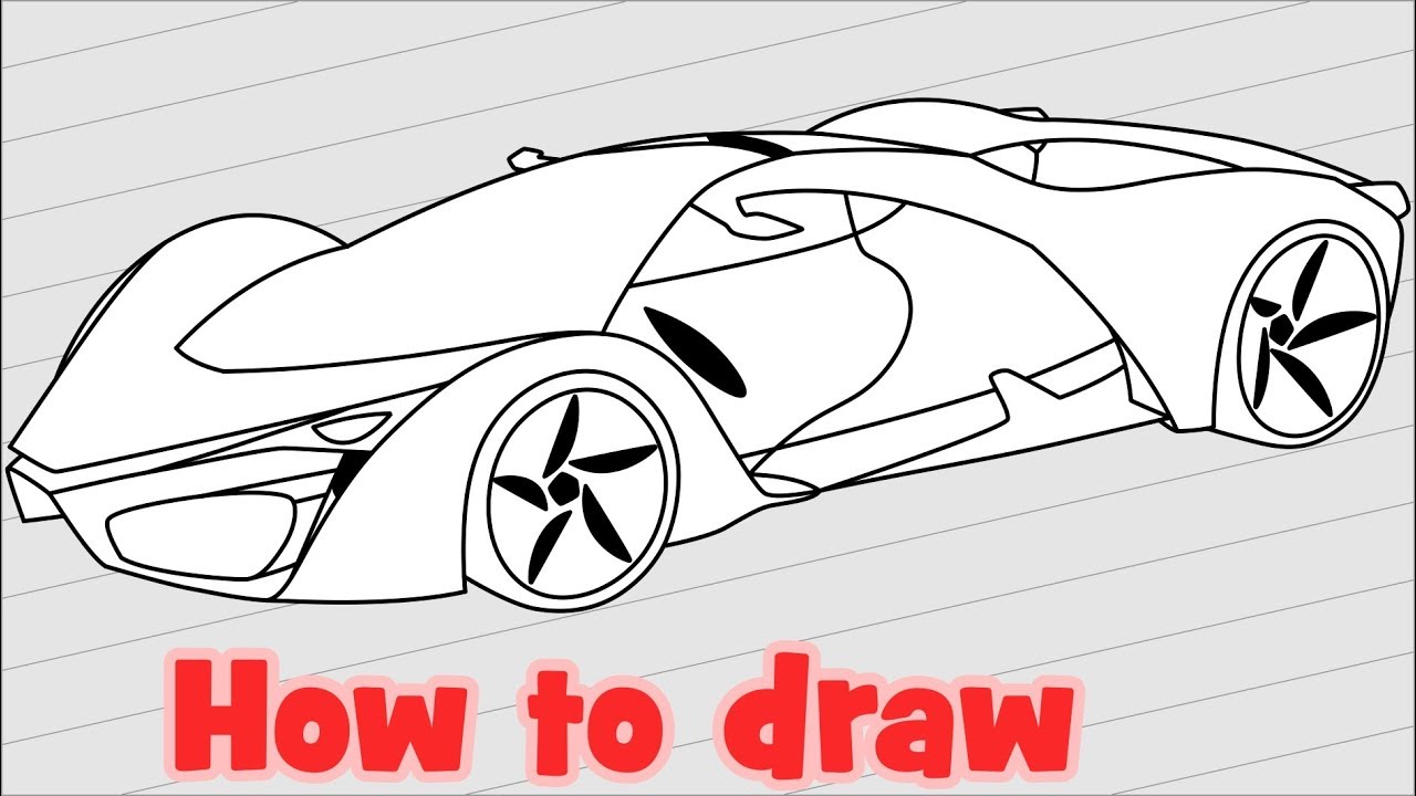 1280x720 how to draw ferrari supercar concept - Ferrari Drawing