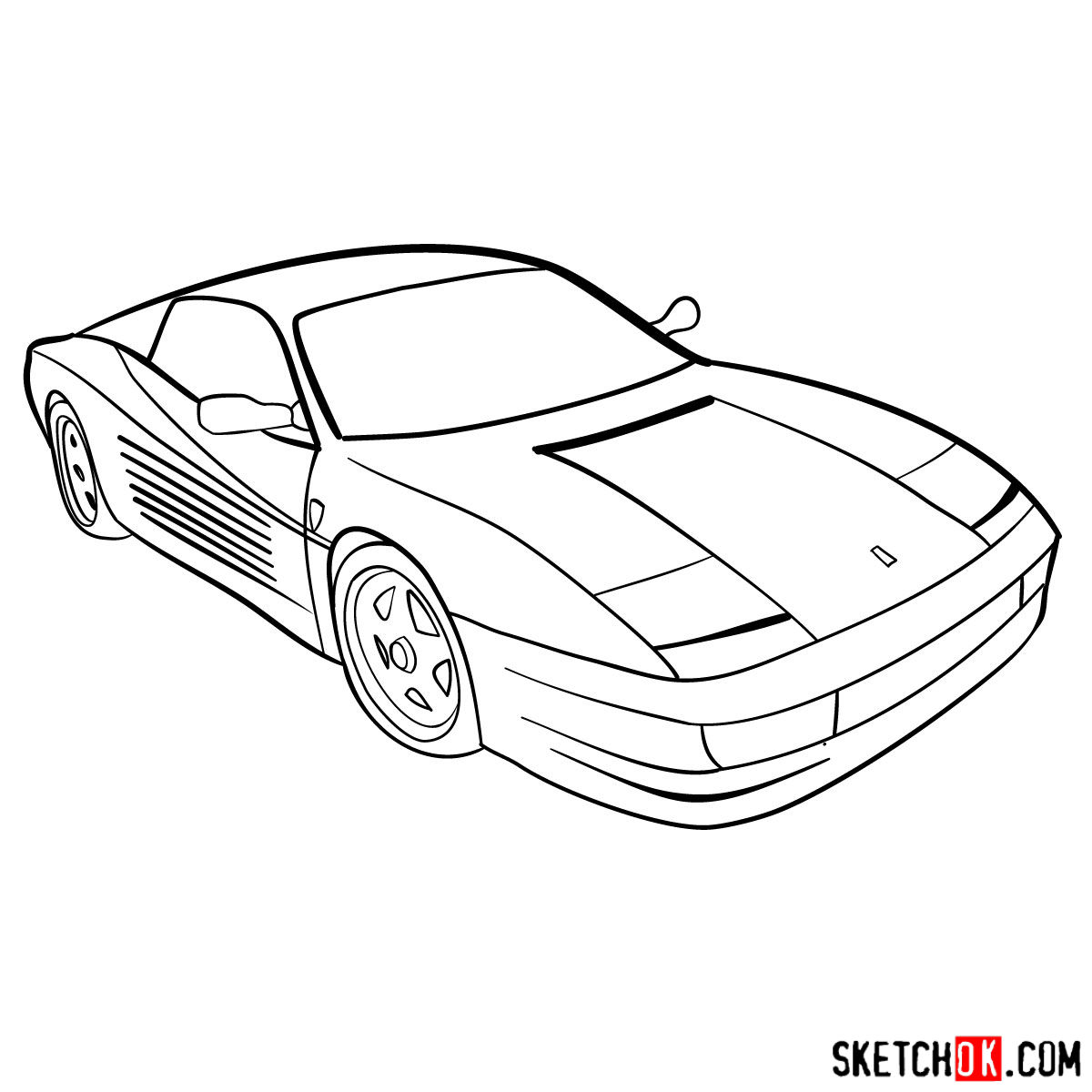 Ferrari рисунок карандашом