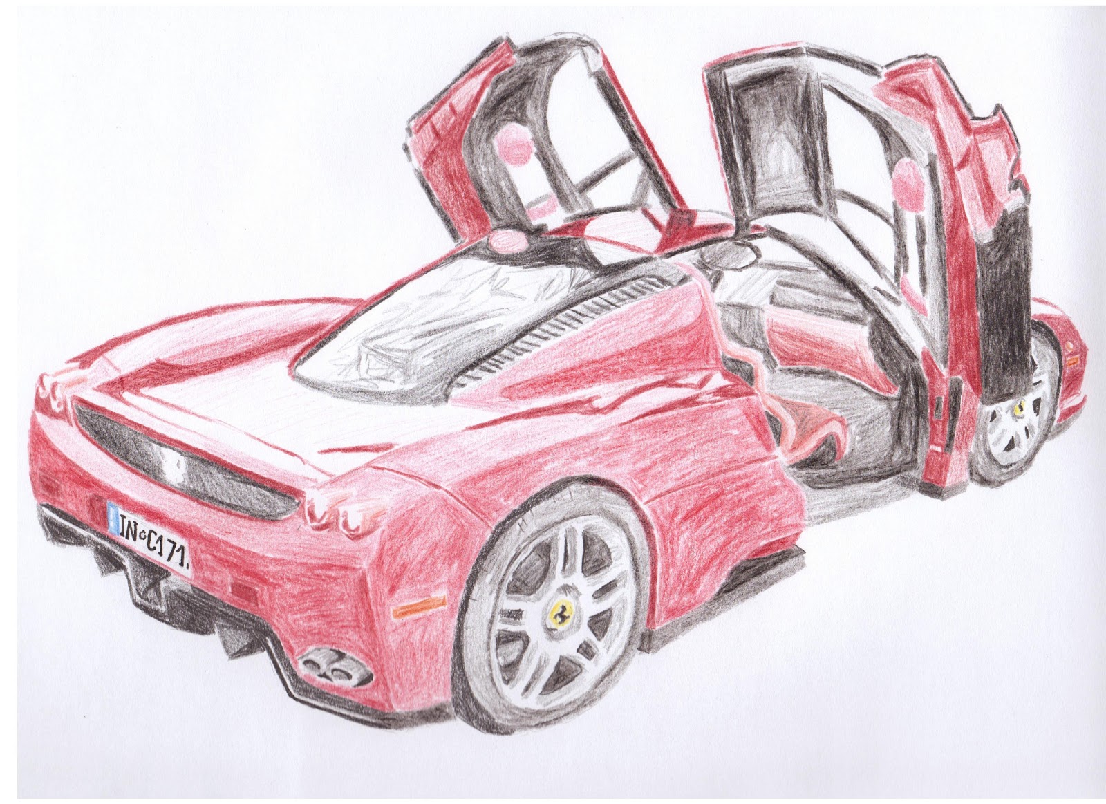 1600x1163 how to draw a ferrari enzo!! drawing lessons - Ferrari Drawing