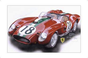 375x250 red testa rossa ferrari drawing - Ferrari Drawing