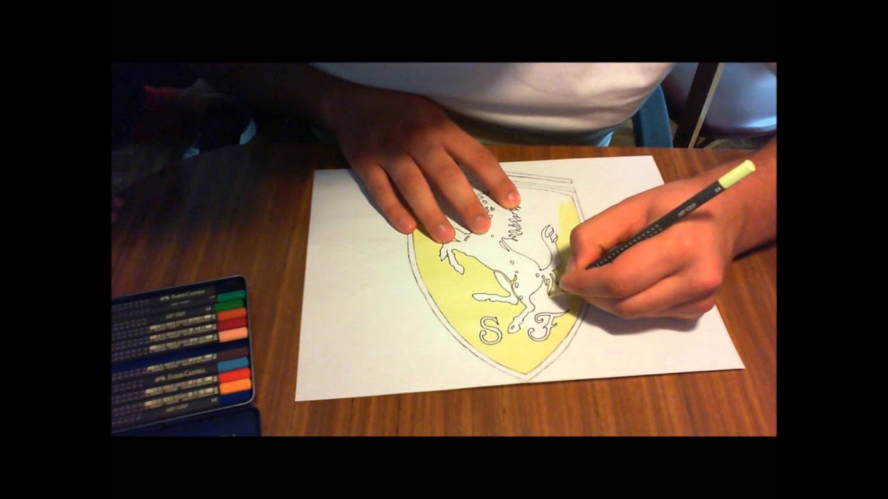 1280x720 How To Draw A Ferrari Logo - Ferrari Logo Drawing