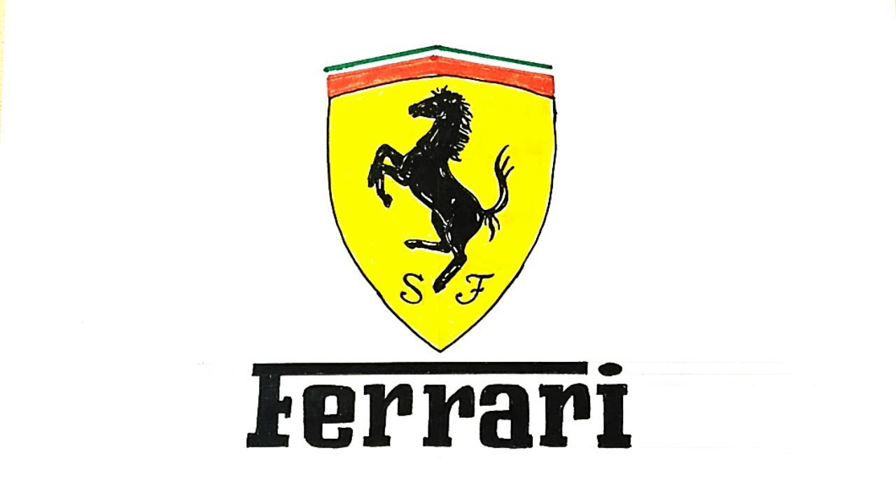 1280x720 How To Draw The Ferrari Logo - Ferrari Logo Drawing