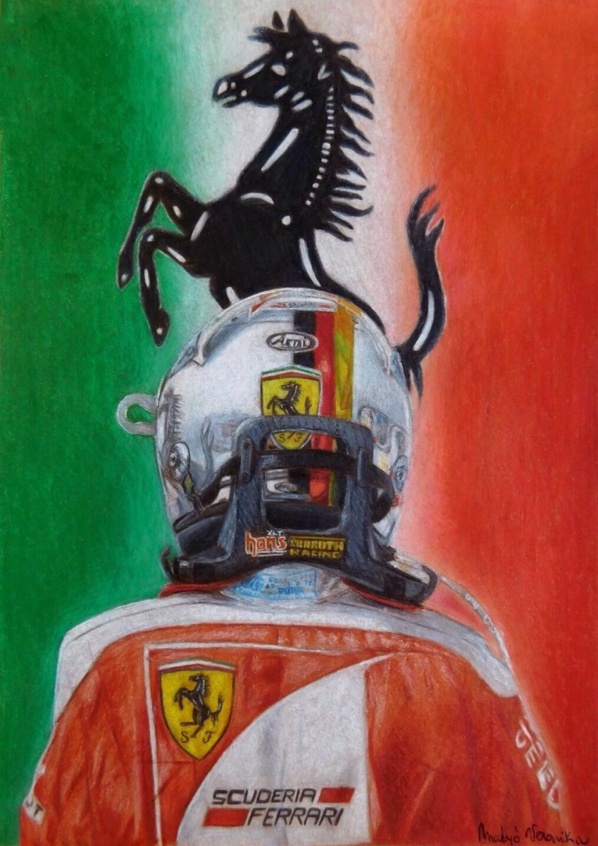 849x1200 Sebastian Vettel Ferrari Logo - Ferrari Logo Drawing