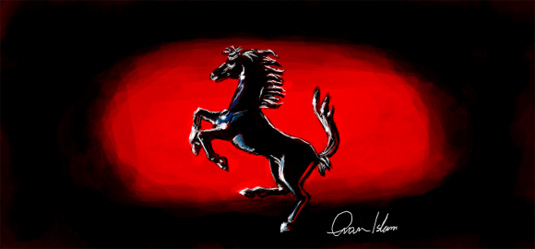 535x249 Drawing Of Ferrari Logo In Facebook Graffiti Application - Ferrari Logo Drawing