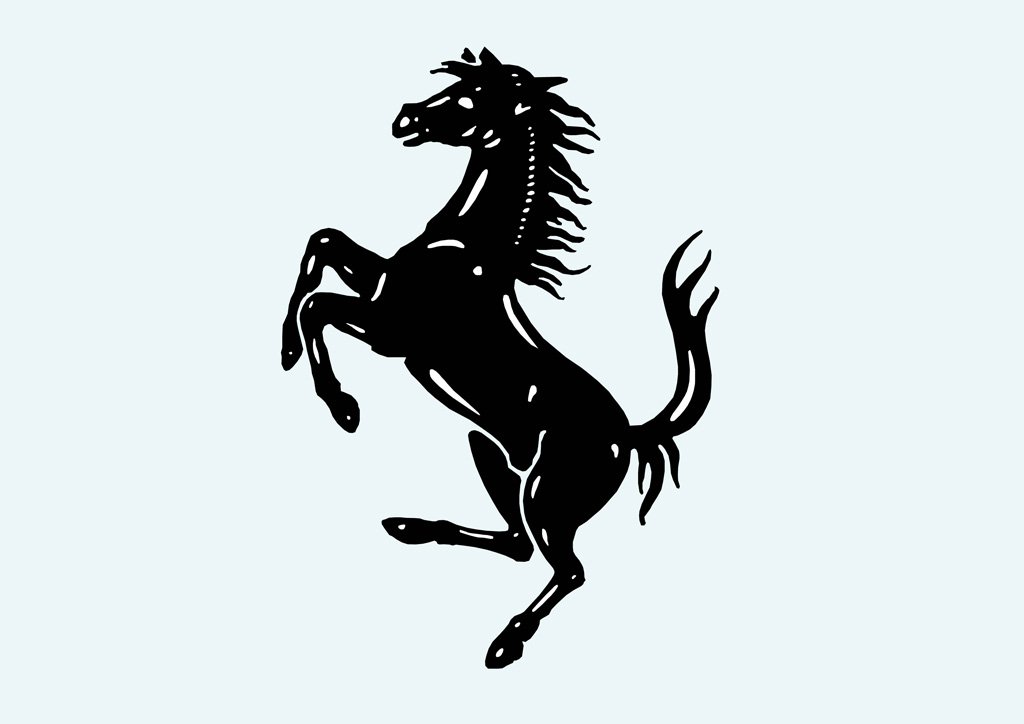 1024x724 Ferrari Horse Logo Vector Art Graphics - Ferrari Logo Drawing