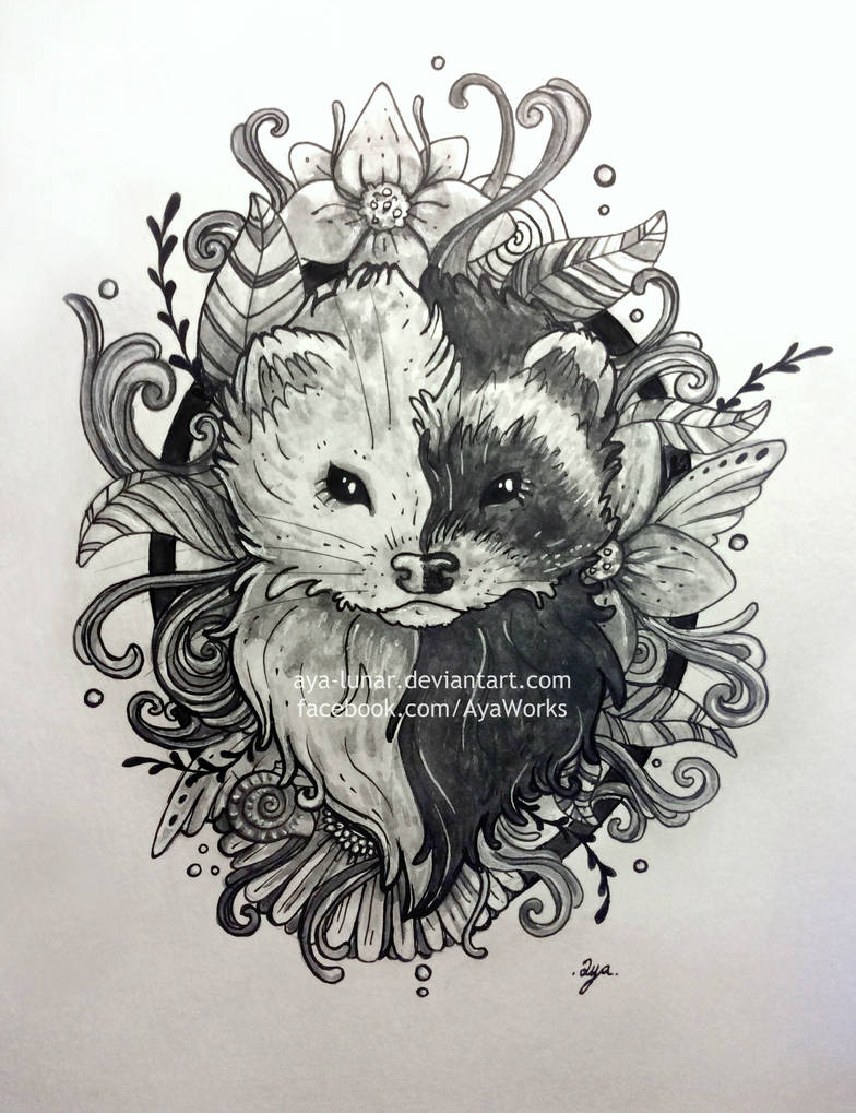 784x1019 ferret tattoo ii - Ferret Drawing
