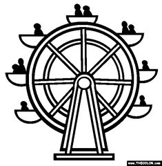 235x240 ferris wheel coloring pages how to draw a ferris wheel, step - Ferris Wheel Drawing