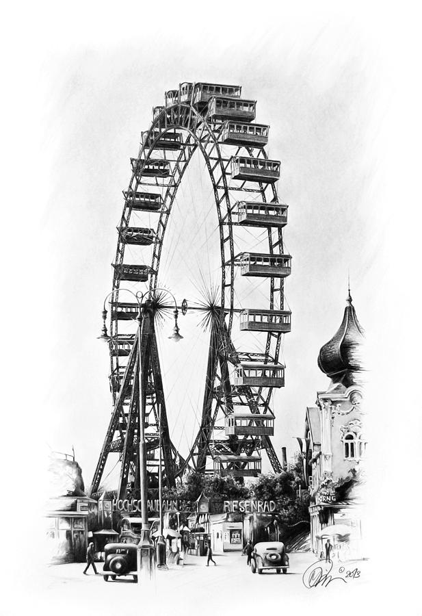 617x900 Vienna Ferris Wheel Drawing - Ferris Wheel Drawing