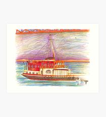210x230 Ferry Boat Drawing Art Prints Redbubble - Ferry Boat Drawing