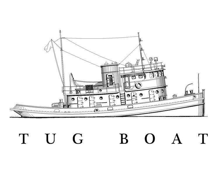 736x588 Tugs In Tug Boats, Boat Drawing - Ferry Boat Drawing