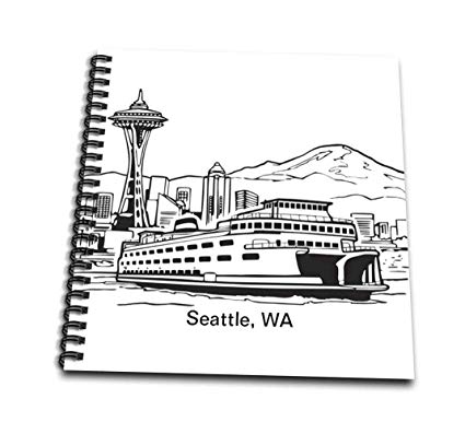 425x386 seattle, wa ferry space needle - Ferry Drawing