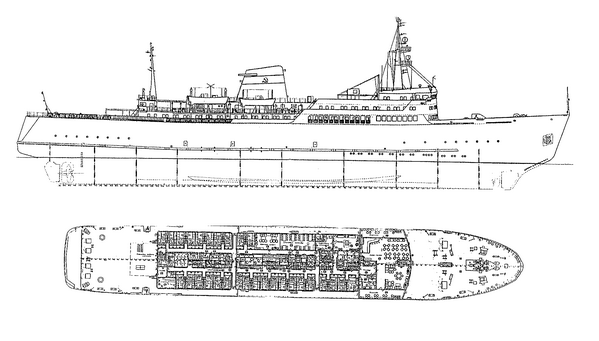599x341 technical parameters of ferry vessels - Ferry Drawing