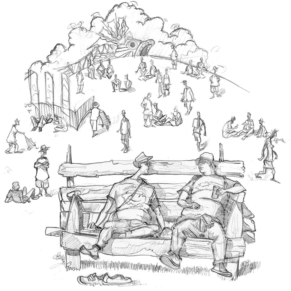 1000x1000 glastonbury festival drawing - Festival Drawing