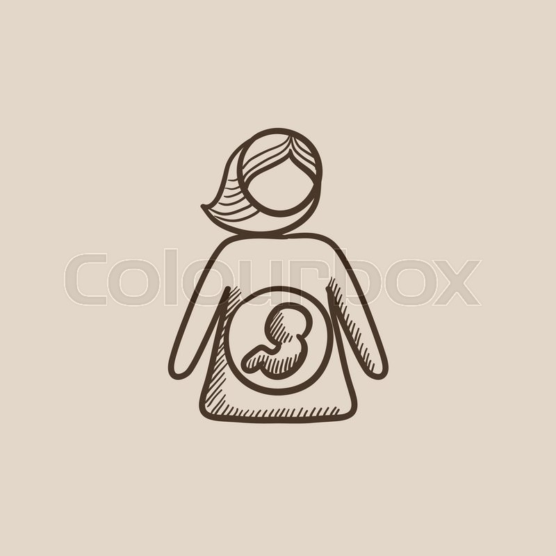 800x800 baby fetus in mother womb sketch icon stock vector colourbox - Fetus Drawing
