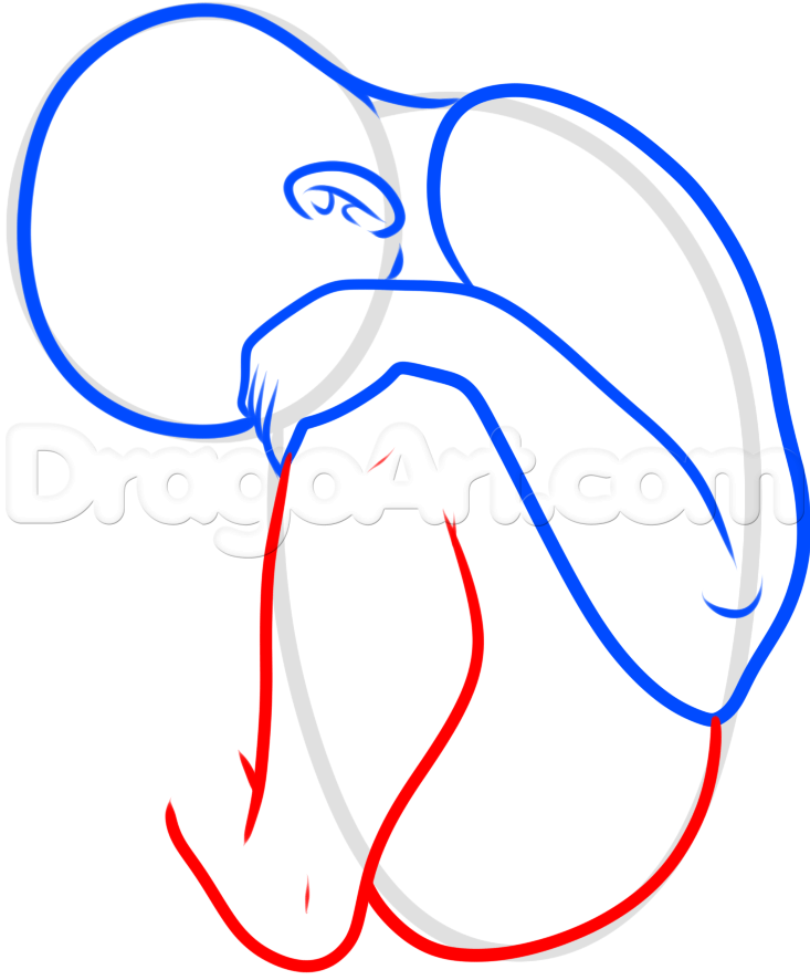 733x886 How To Draw A Fetus, Step - Fetus In Womb Drawing