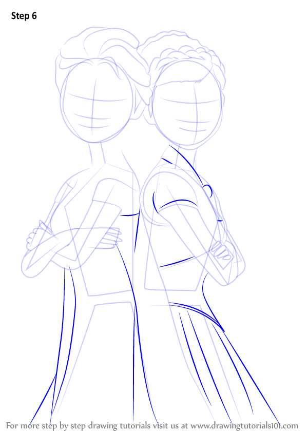 598x844 Learn How To Draw Elsa And Anna From Frozen Fever - Fever Drawing