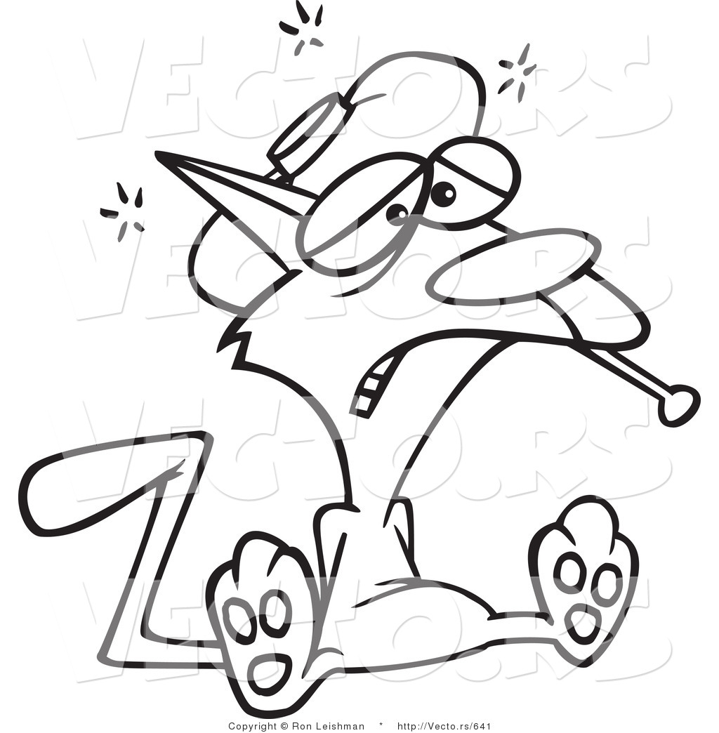 1024x1044 Vector Of A Sick Cartoon Cat With A Fever - Fever Drawing