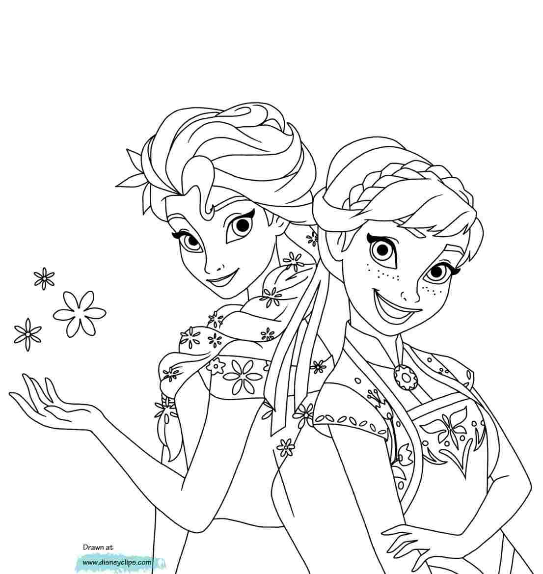 1106x1169 Draw Anna And Elsa From Disneyus Frozen Fever With Easy Steps - Fever Drawing