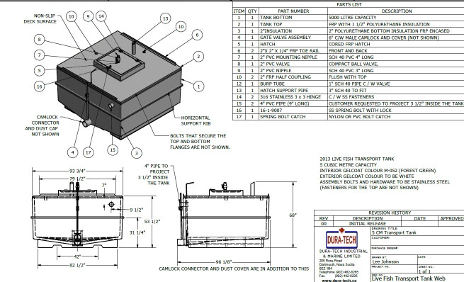 655x398 fiberglass live fish transport barge tanks dura tech - Fiberglass Drawing