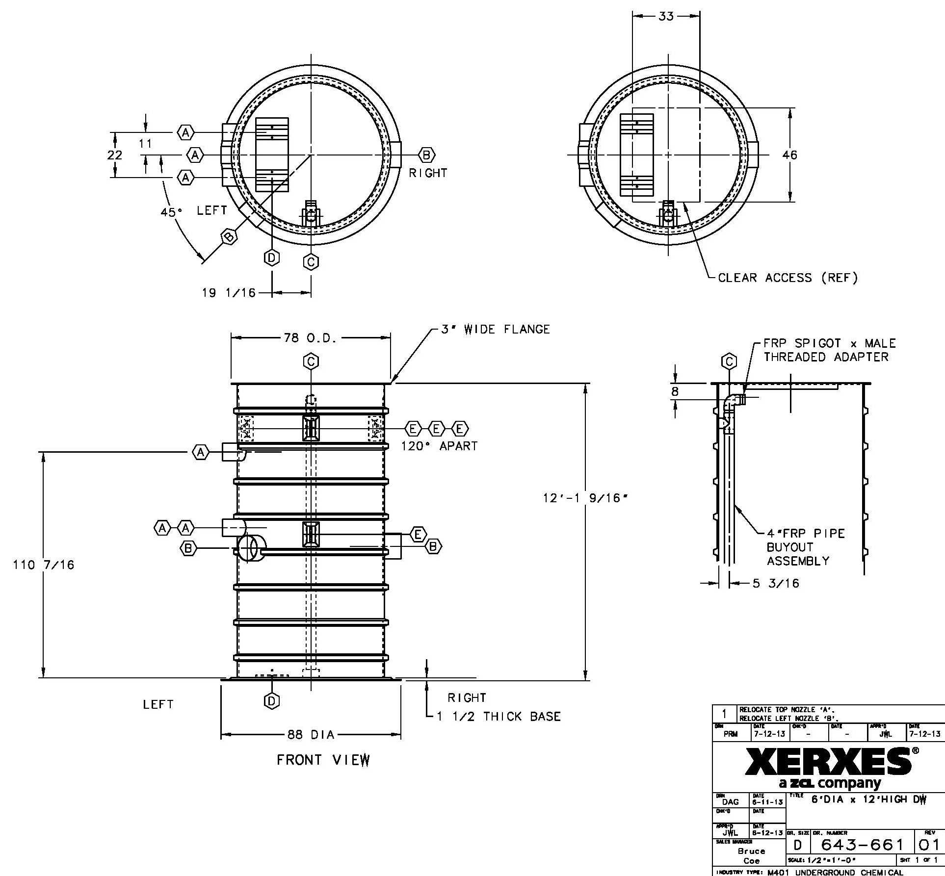 1926x1786 true double wall fiberglass wet wells with leak detection - Fiberglass Drawing