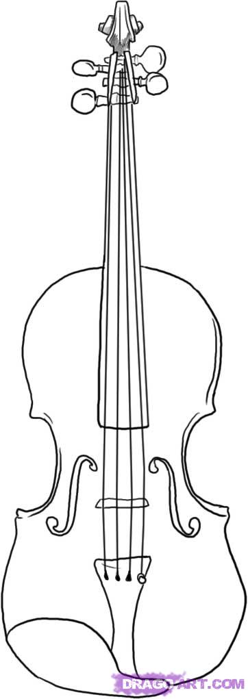 362x1021 how to draw a violin, step - Fiddle Drawing