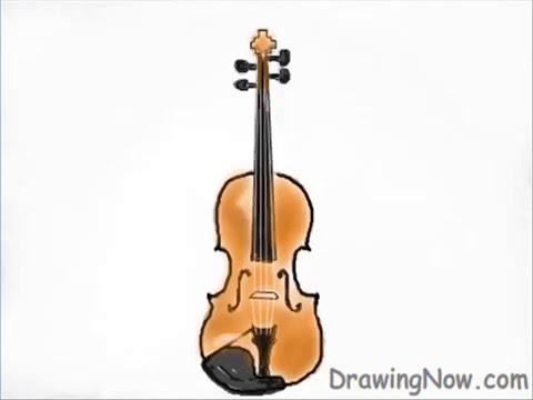 480x360 learn how to draw a violin - Fiddle Drawing
