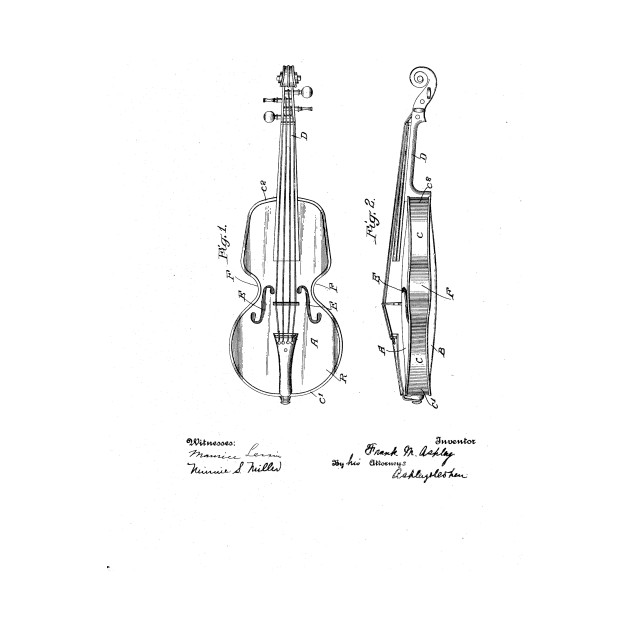 630x630 violin vintage patent drawing - Fiddle Drawing