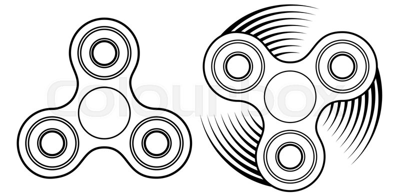 800x392 fidget spinner linear icon stress stock vector colourbox - Fidget Spinner Drawing