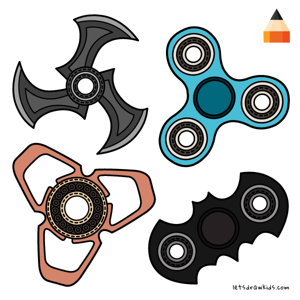 600x600 How To Draw Avengers Spinners Set Fidget Spinners - Fidget Spinner Drawing