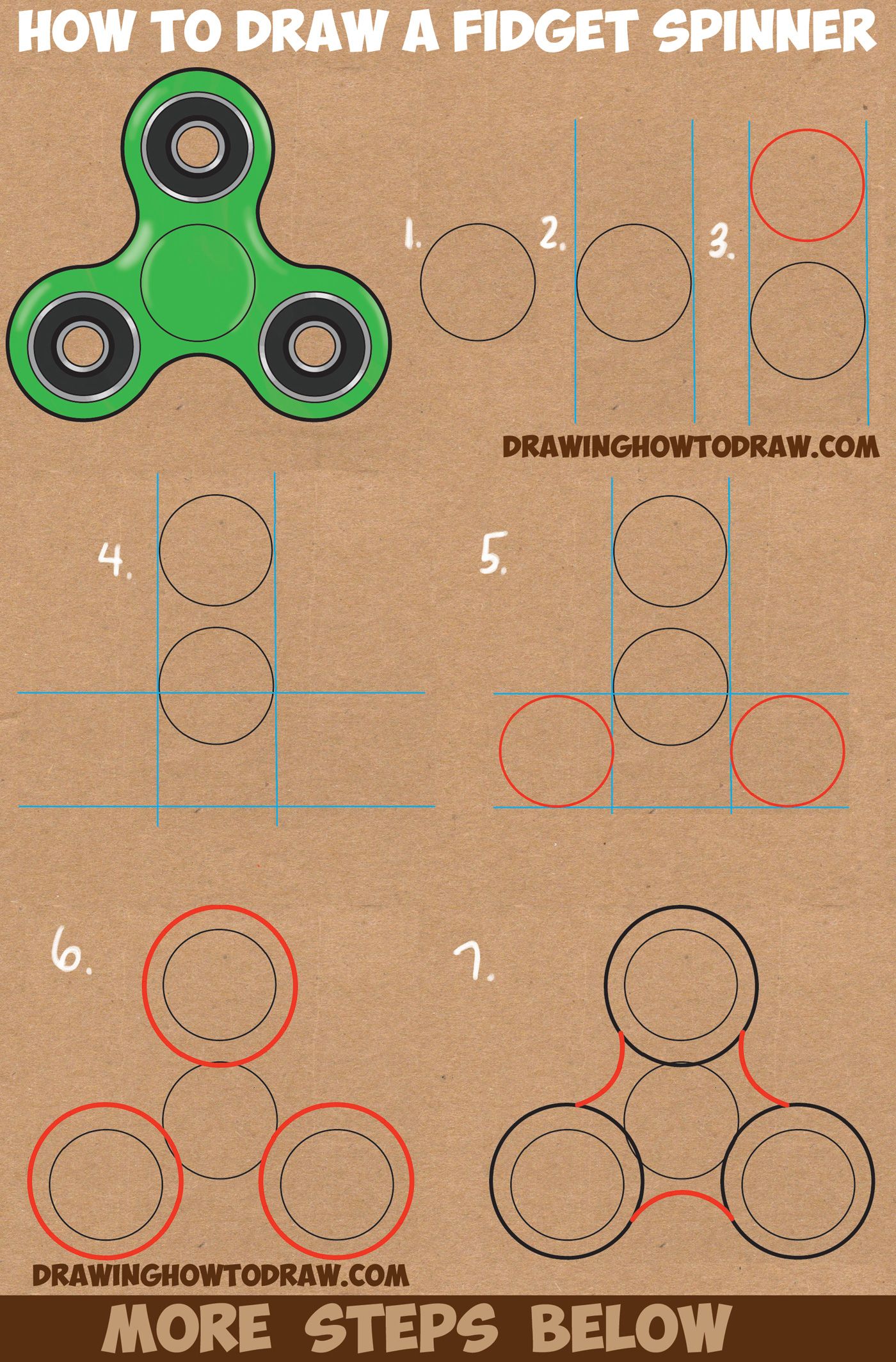 1400x2128 how to draw a fidget spinner easy step - Fidget Spinner Drawing