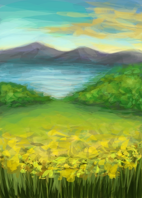 460x640 Flower Field - Field Drawing