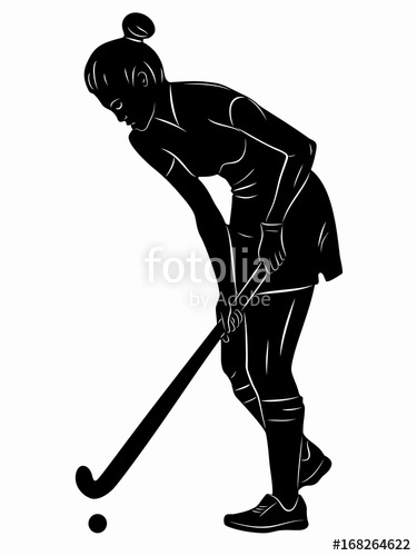 375x500 illustration of a field hockey player, vector draw stock image - Field Hockey Drawings