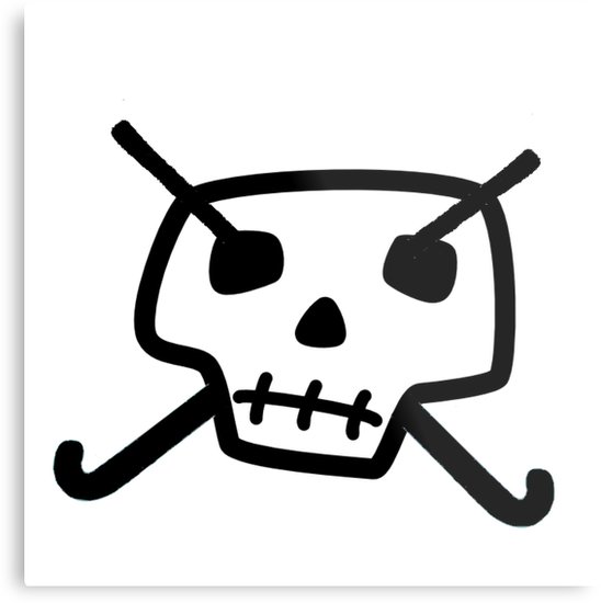 548x550 field hockey skull crossbones! jolly hockey sticks! metal - Field Hockey Stick Drawing