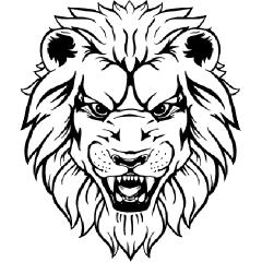 240x240 lion - Fierce Lion Drawing