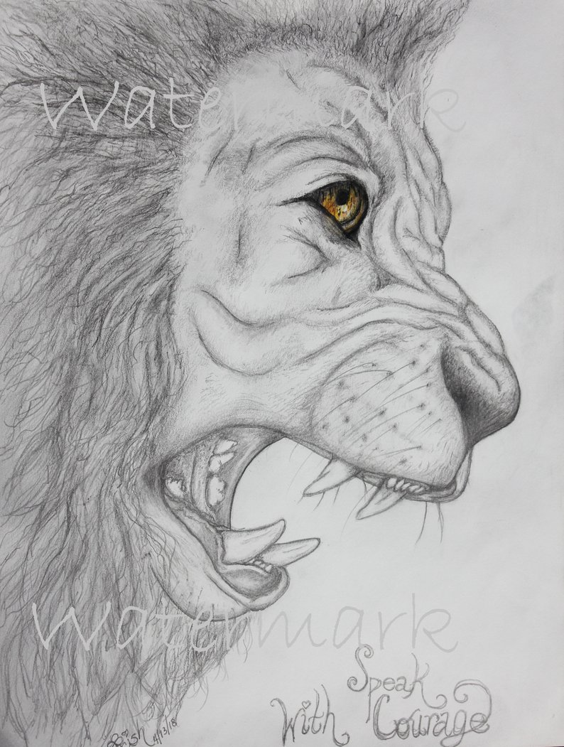 794x1051 speak with courage beautiful detail lion print courageous etsy - Fierce Lion Drawing