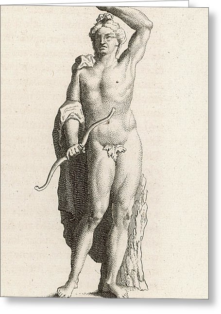 455x646 holding a bow, with cloak and fig leaf drawing - Fig Leaf Drawing