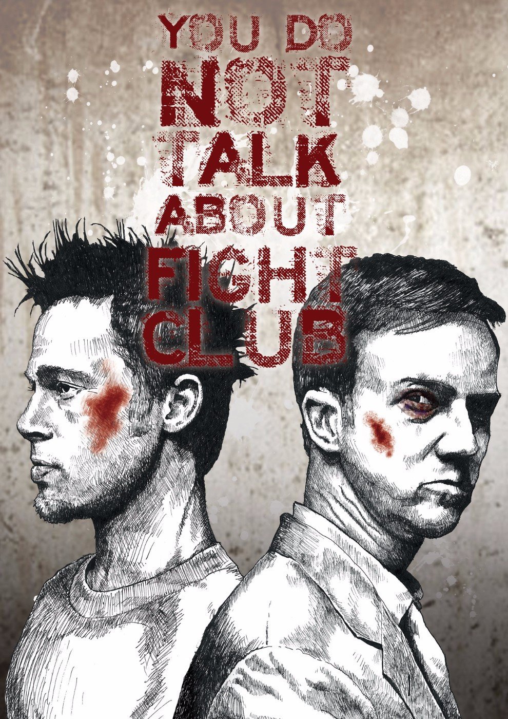 990x1400 Graphic Art Poster - Fight Club Drawing