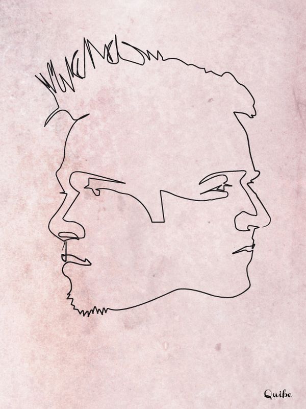 600x801 One Line Drawings - Fight Club Drawing