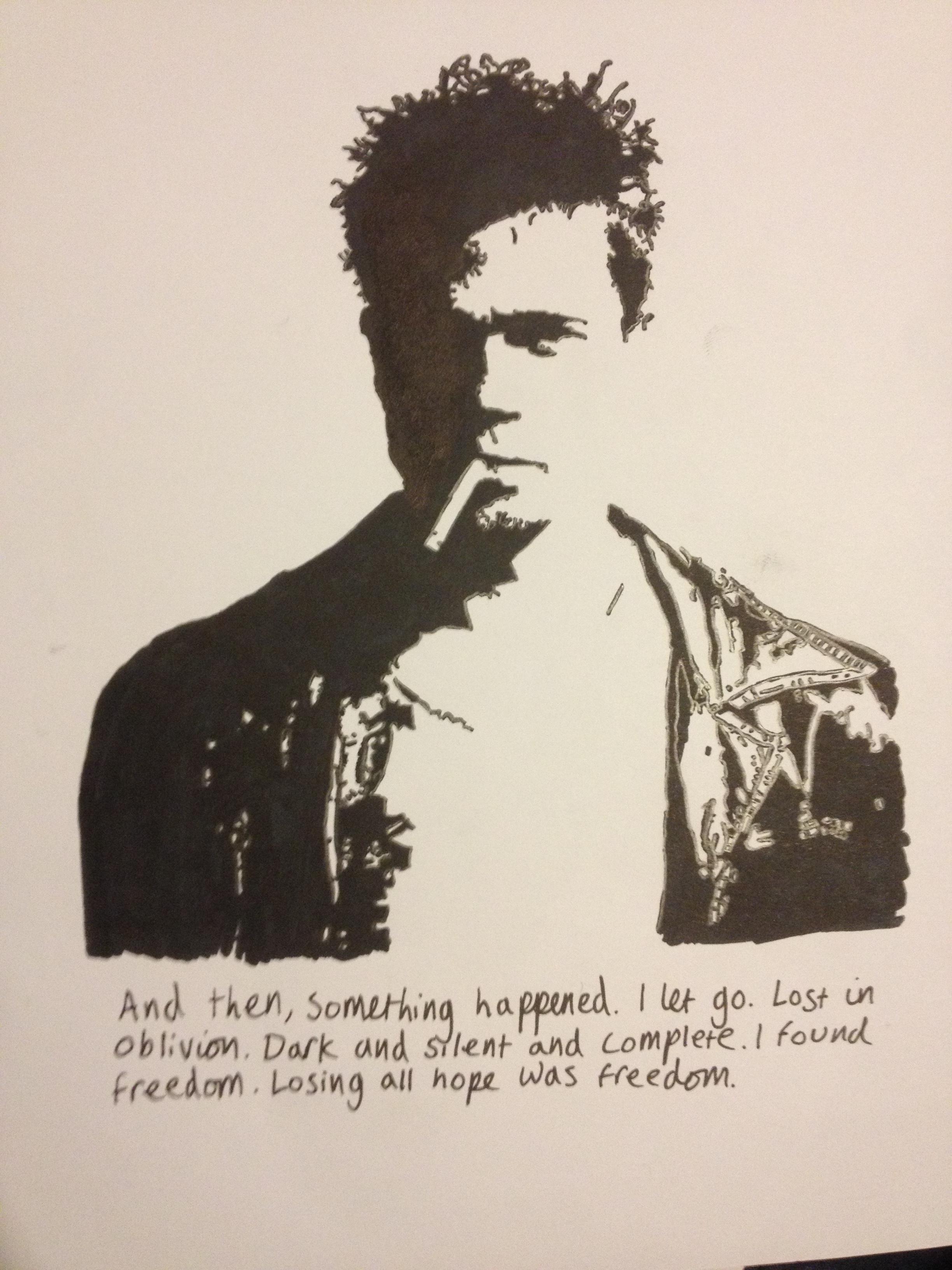 2448x3264 tyler durden fight club drawing - Fight Club Drawing