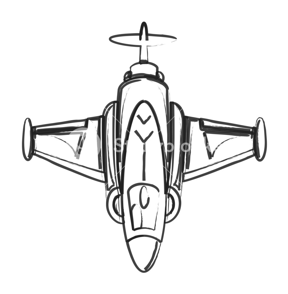 979x1000 Drawing Art Of Fighter Plane Royalty Free Stock Image - Fighter Plane Drawing