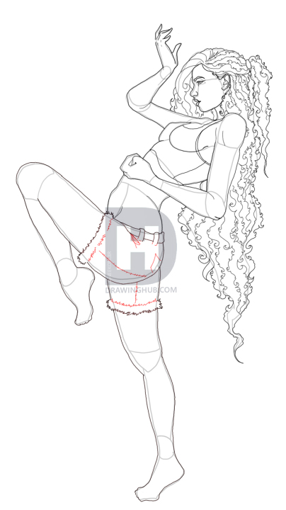 404x720 how to draw fighting poses, step - Fighting Drawing