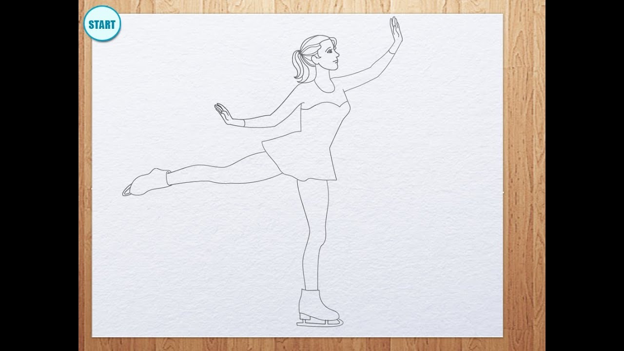 1280x720 How To Draw Figure Skating - Figure Skating Drawing