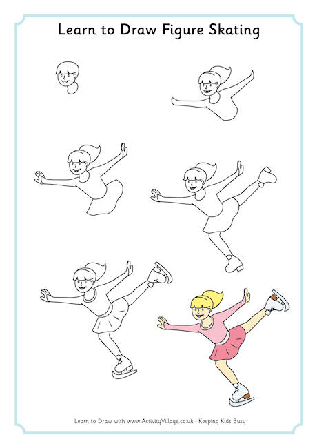 460x650 Learn To Draw An Ice Skater - Figure Skating Drawing