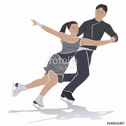 500x500 Illustration Of Figure Skating Couple Vector Draw Stock Image - Figure Skating Drawing