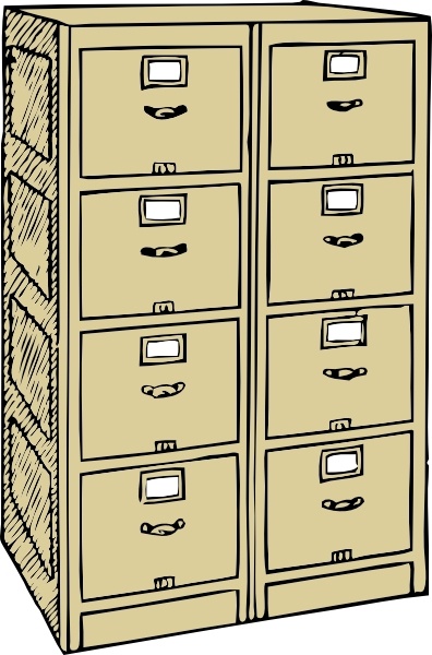 396x600 double drawer cabinet clip art free vector in open office - File Cabinet Drawing